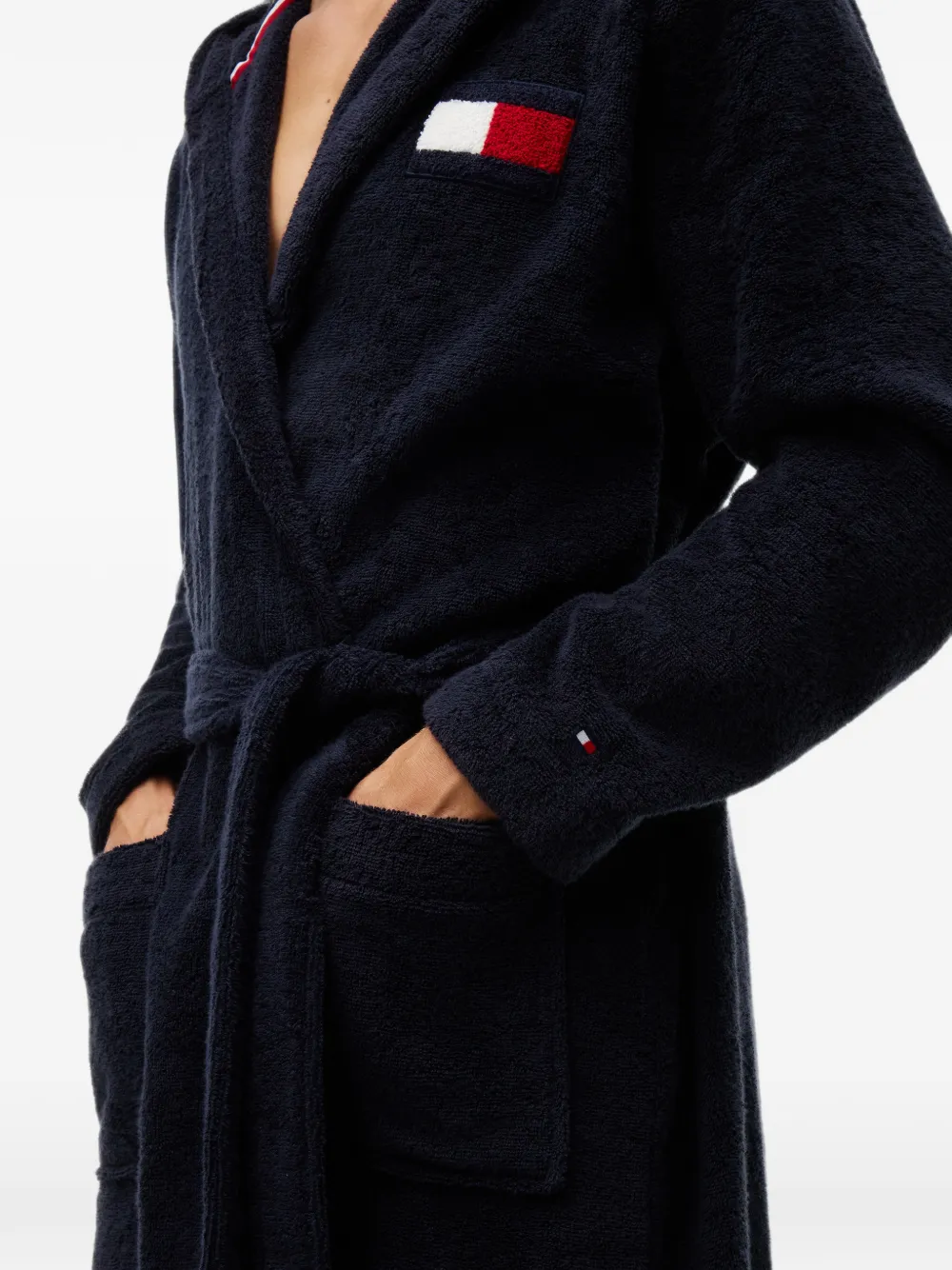 Tommy Hilfiger Badjas met logopatch Blauw