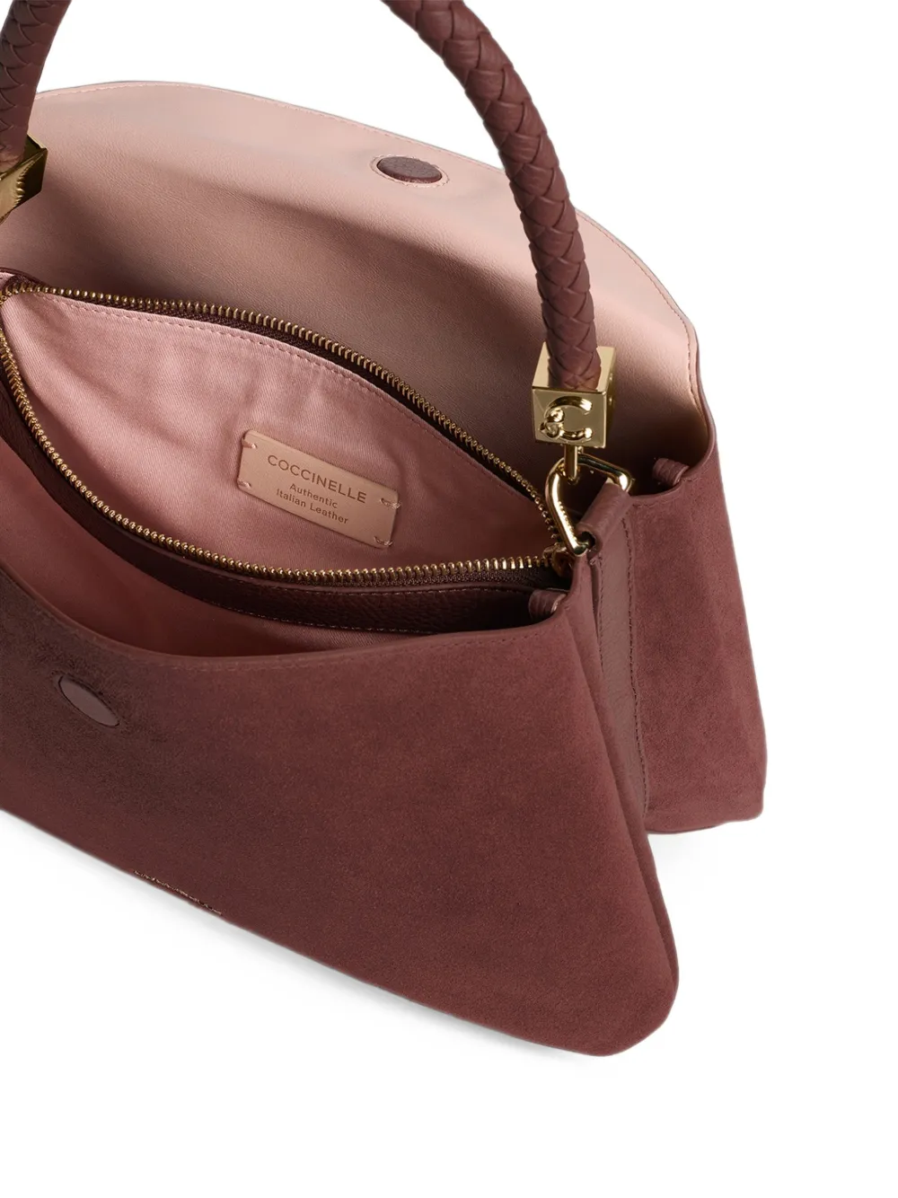 Coccinelle Medium Tiggy shopper met gevlochten handvat Rood