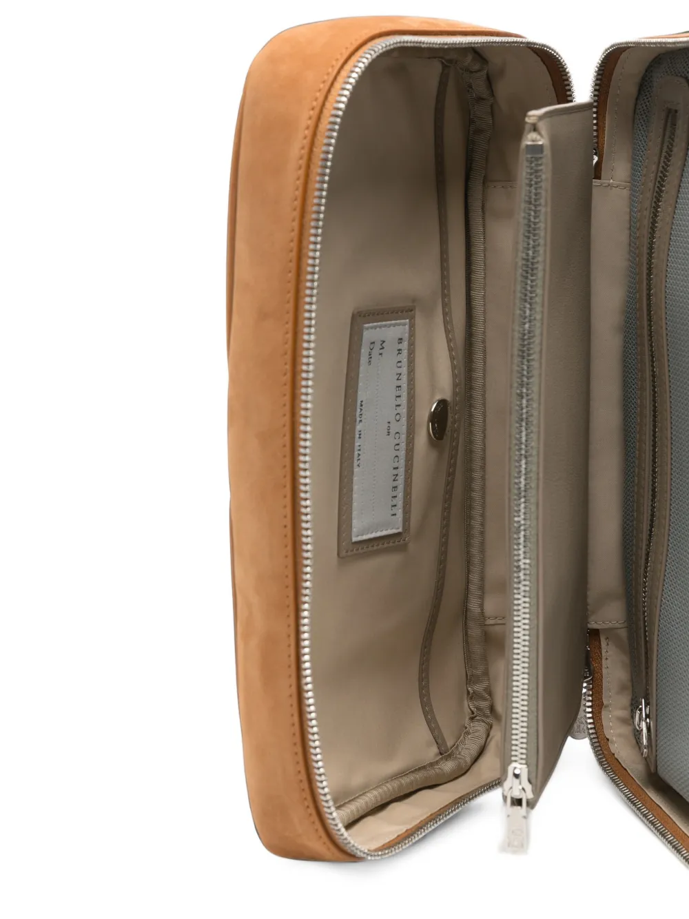 Brunello Cucinelli logo-plaque clutch bag Bruin