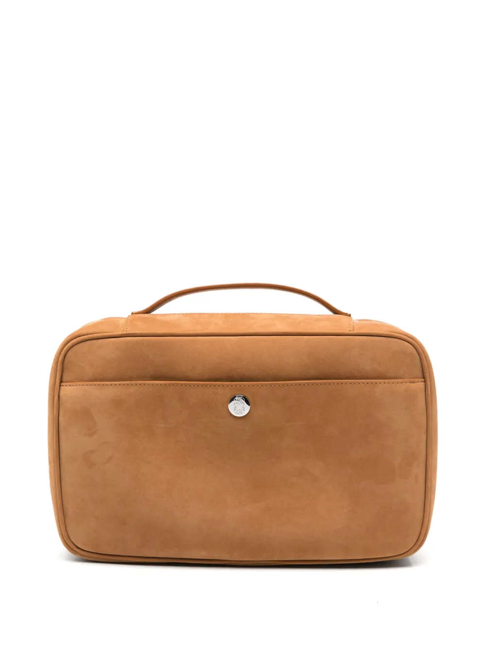 Brunello Cucinelli logo-plaque clutch bag Bruin