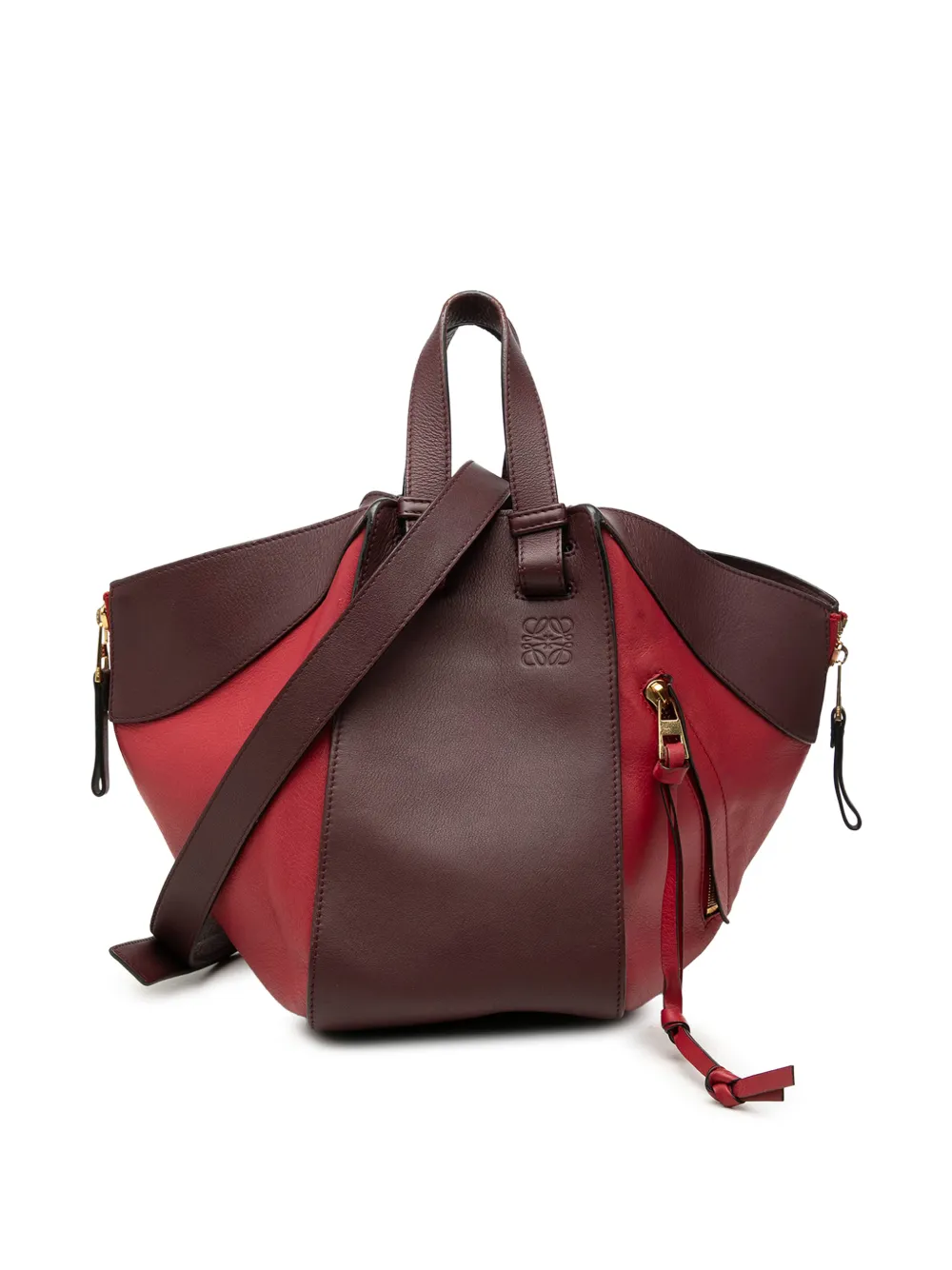 Loewe Pre-Owned 2017 Small Bicolor Calfskin Hammock Bag satchel - Rosso