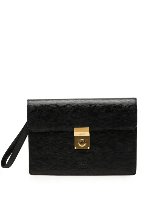 Loewe Pre-Owned 2002-2026 Textured Leather Anagram Flap clutch bag
