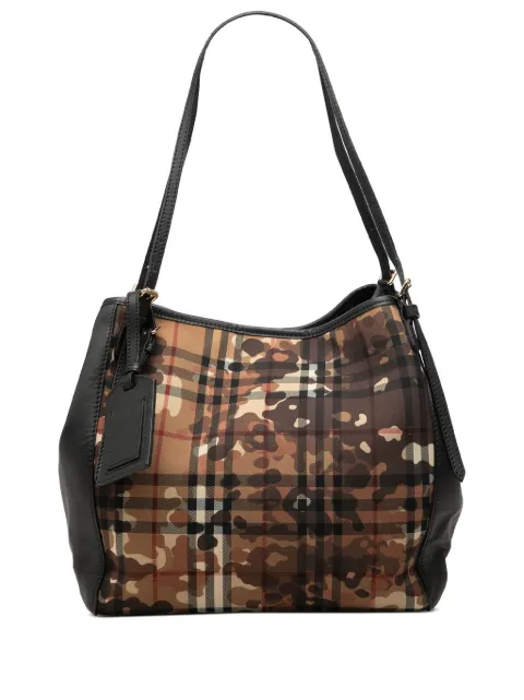 Burberry Pre-Owned 2000-2017 Small Haymarket Check Canvas and Calfskin Camouflage Canterbury tote bag