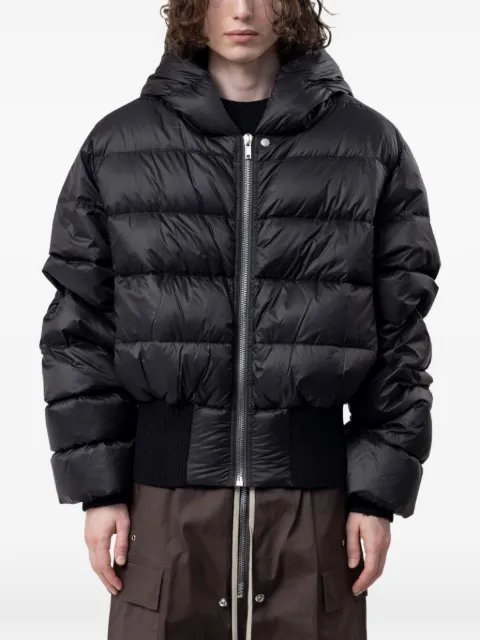 Rick Owens quilted hooded jacket