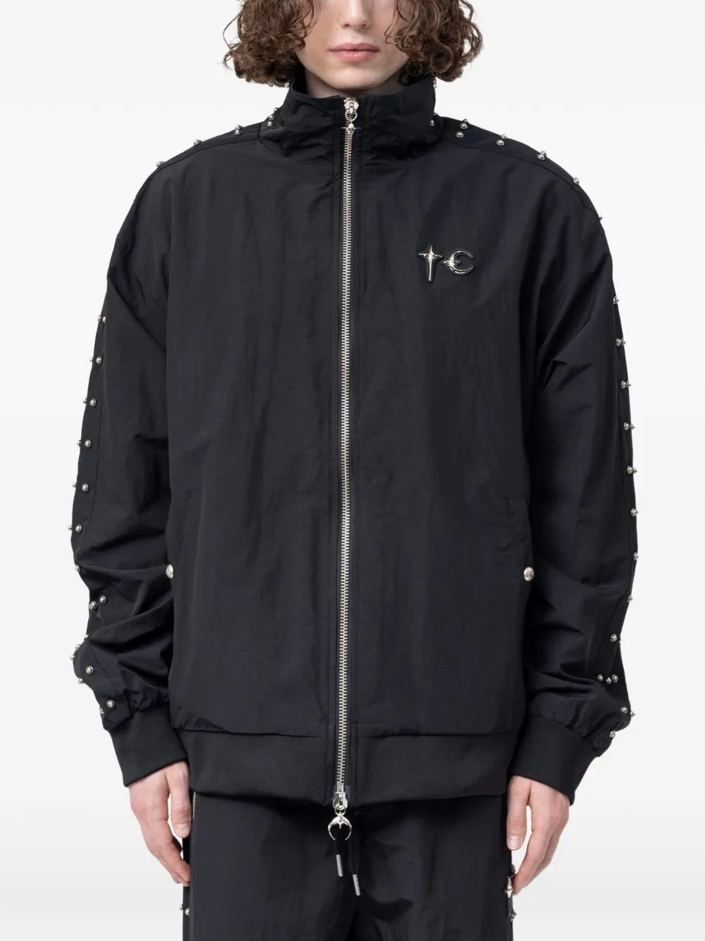 THUG CLUB Triple Line Stud track jacket - Schwarz