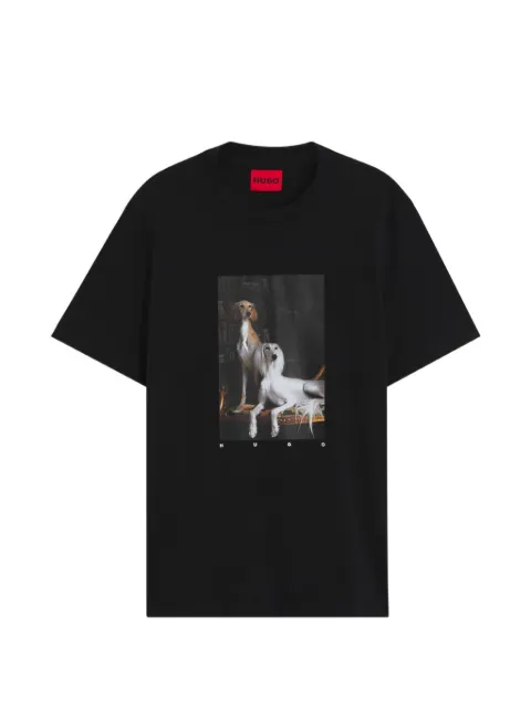 HUGO Daffilo cotton-jersey T-shirt with graphic print