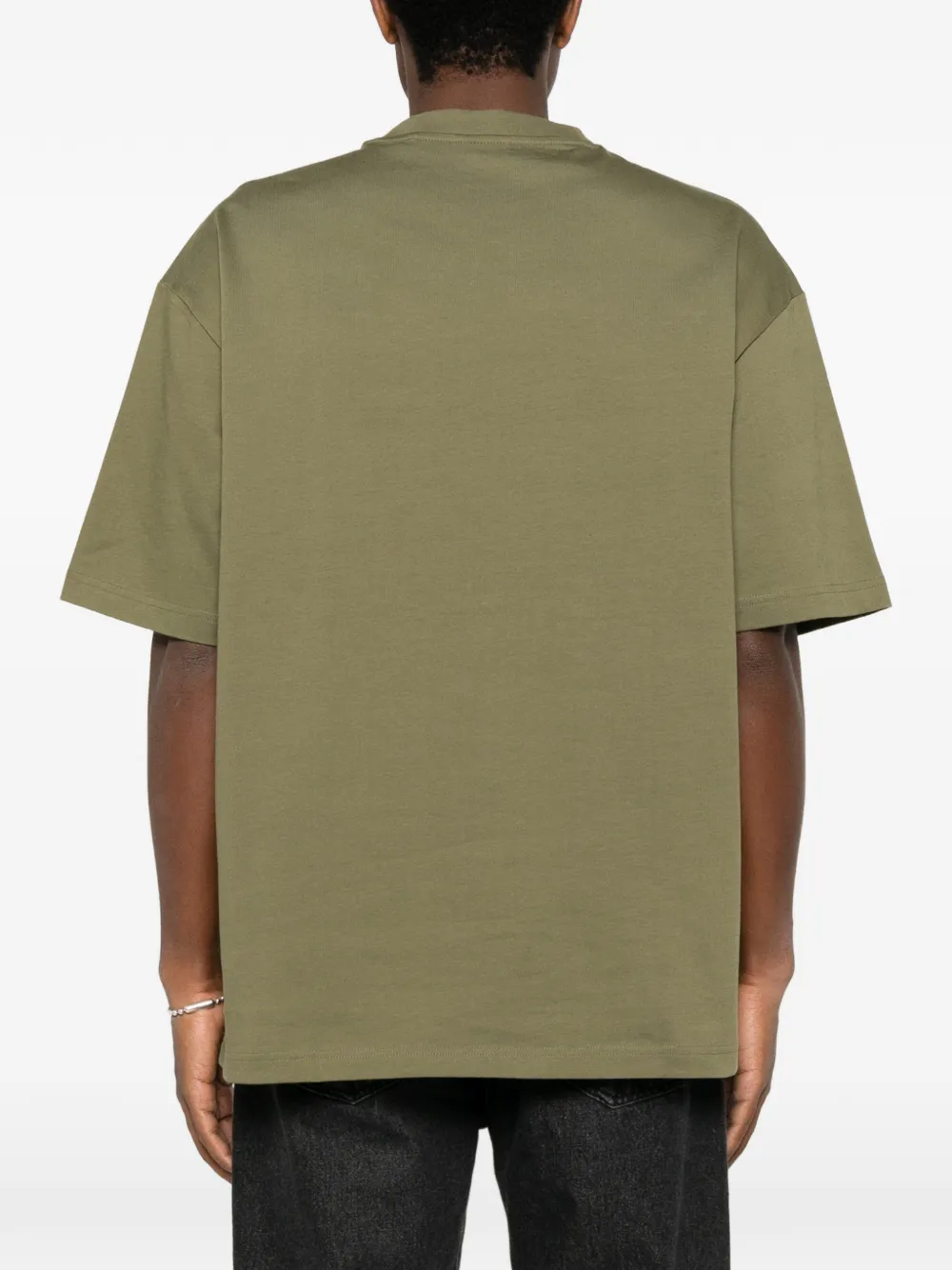 HUGO oversized-fit cotton T-shirt with reflective logo Groen