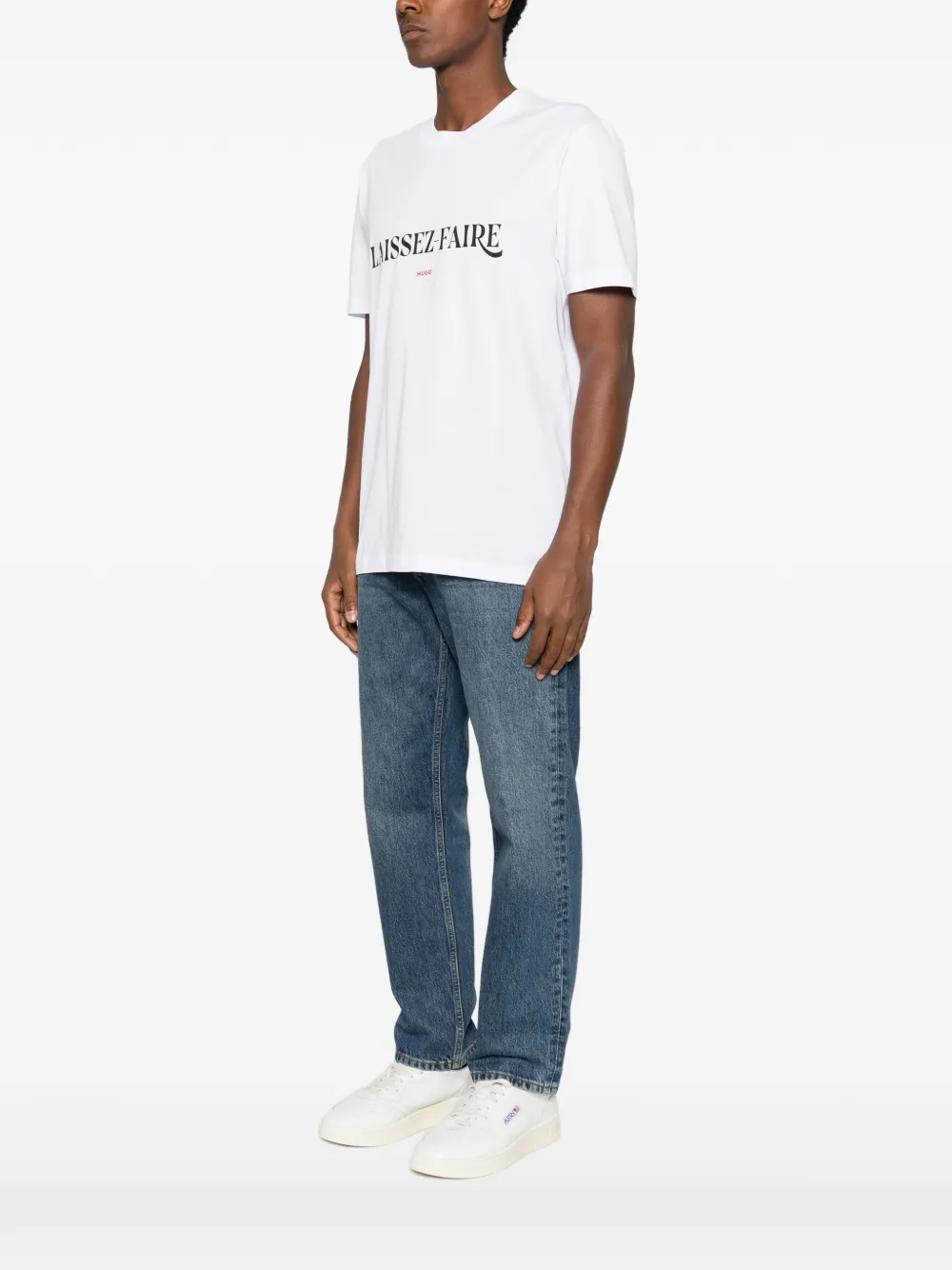 HUGO slogan-print T-shirt Wit