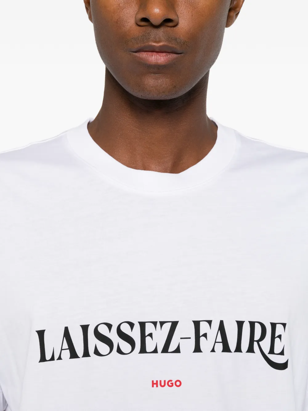 HUGO slogan-print T-shirt Wit