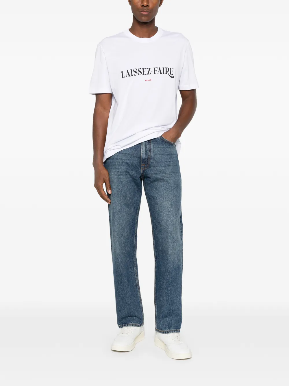 HUGO slogan-print T-shirt Wit