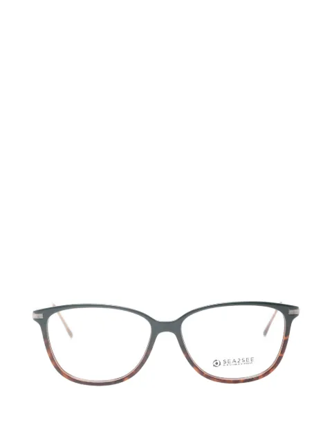 S2S tortoiseshell-effect rectangle-frame glasses
