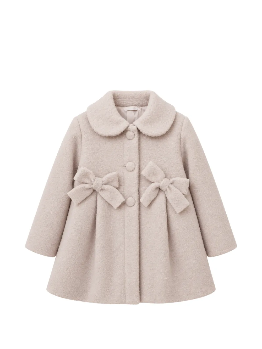 Miss Grant Kids bow-detail pleated coat - Rose Miss Grant Kids bow-detail pleated coat - Rose