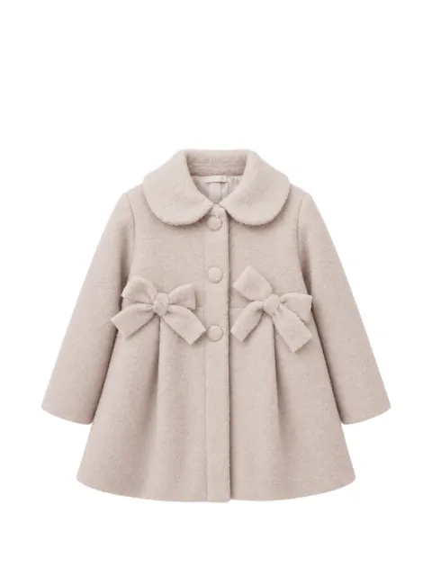 Miss Grant Kids bow-detail pleated coat
