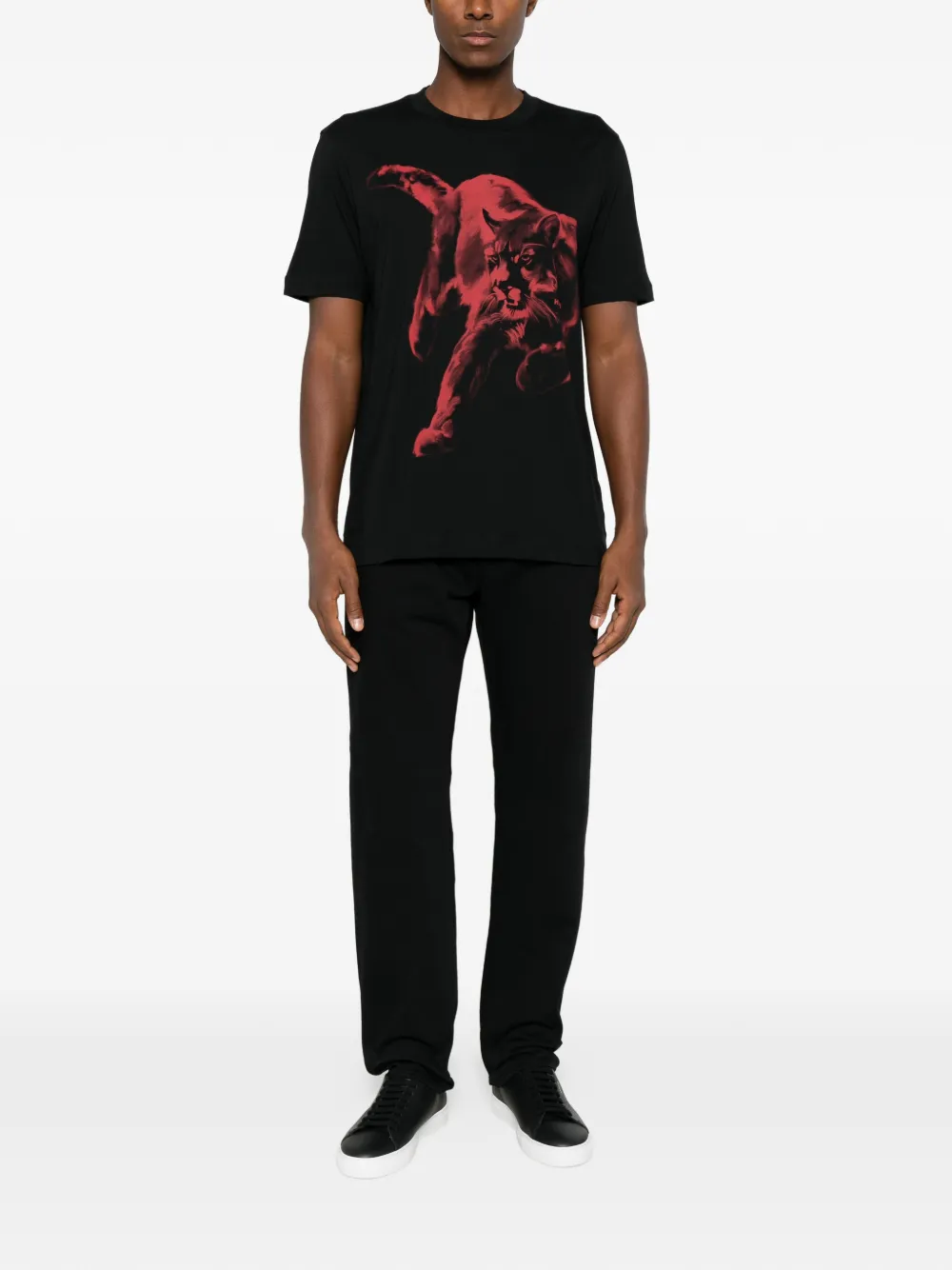 HUGO graphic-print T-shirt Zwart