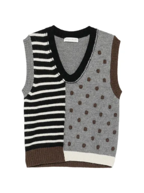 Phisique Du Role patchwork striped vest