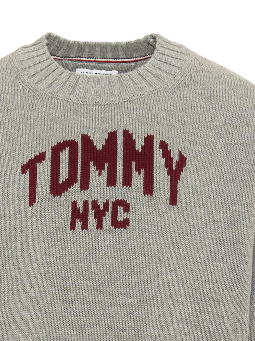 Tommy Hilfiger Junior Varsity gebreide trui met logo-intarsia Grijs