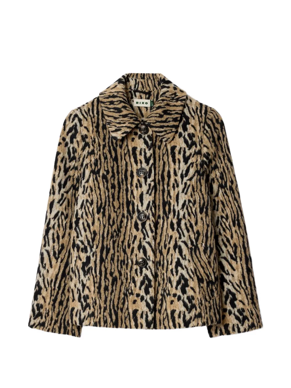 Rixo Tommie leopard-print single-breasted jacket - Braun