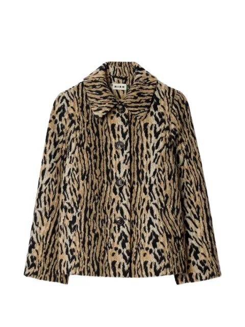 Rixo Tommie leopard-print single-breasted jacket