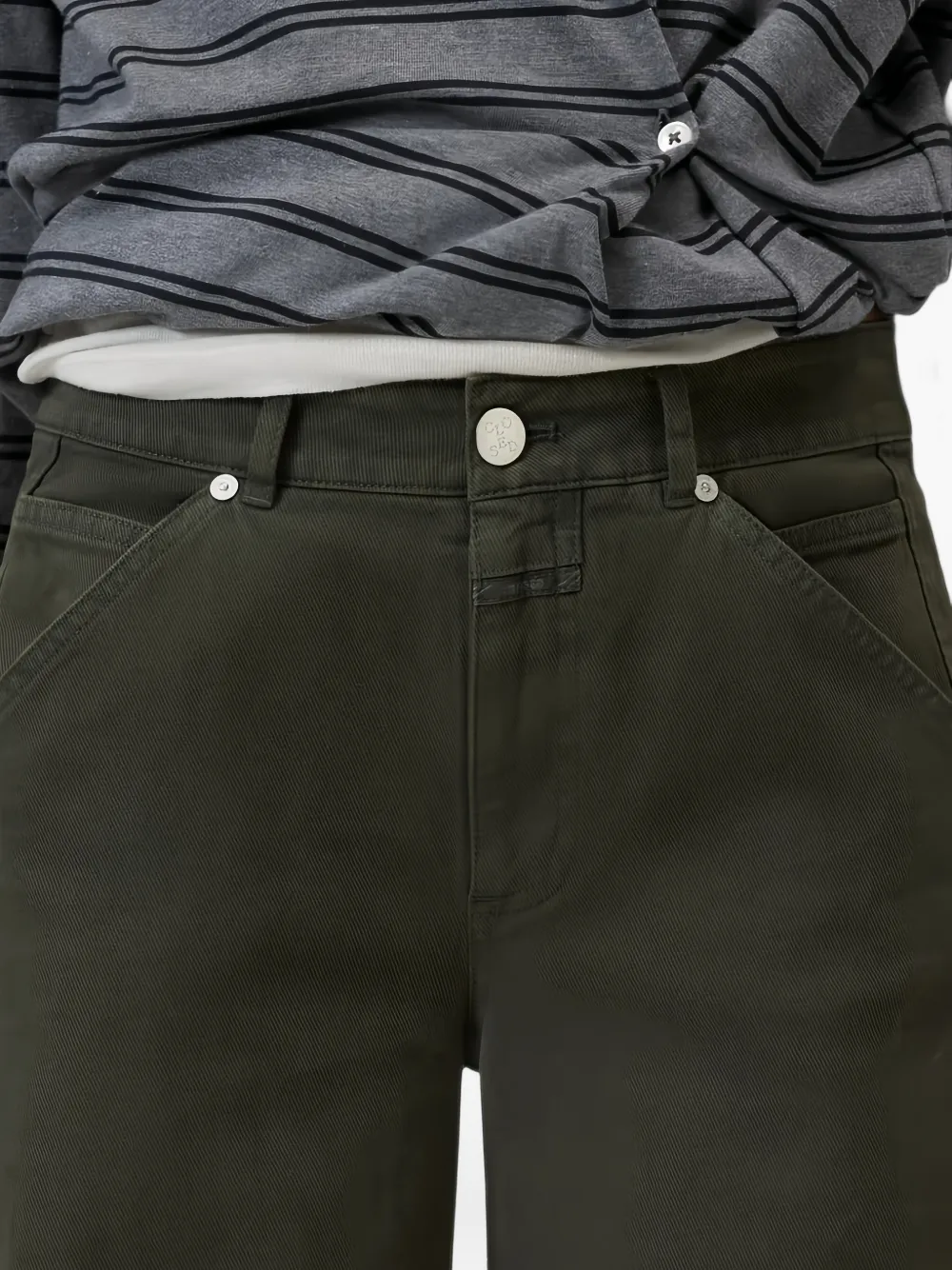 Closed Bouna mid-waist jeans met toelopende pijpen Groen
