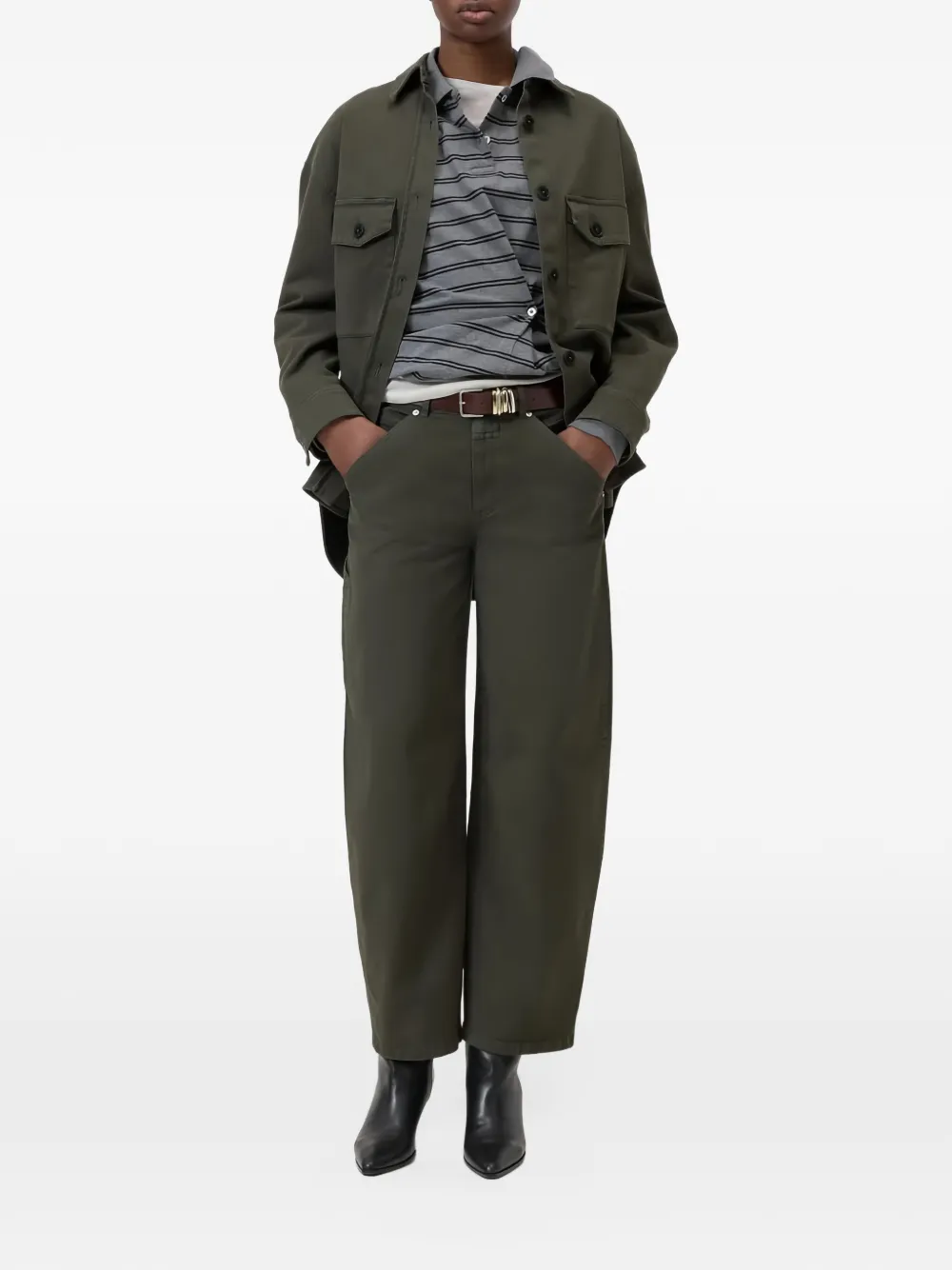 Closed Bouna Mid-rise Tapered Jeans In Green