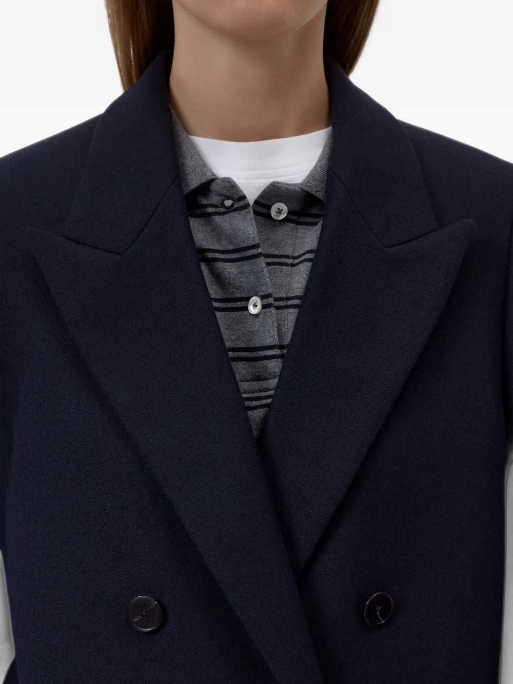 Closed Blazer met dubbele rij knopen Blauw