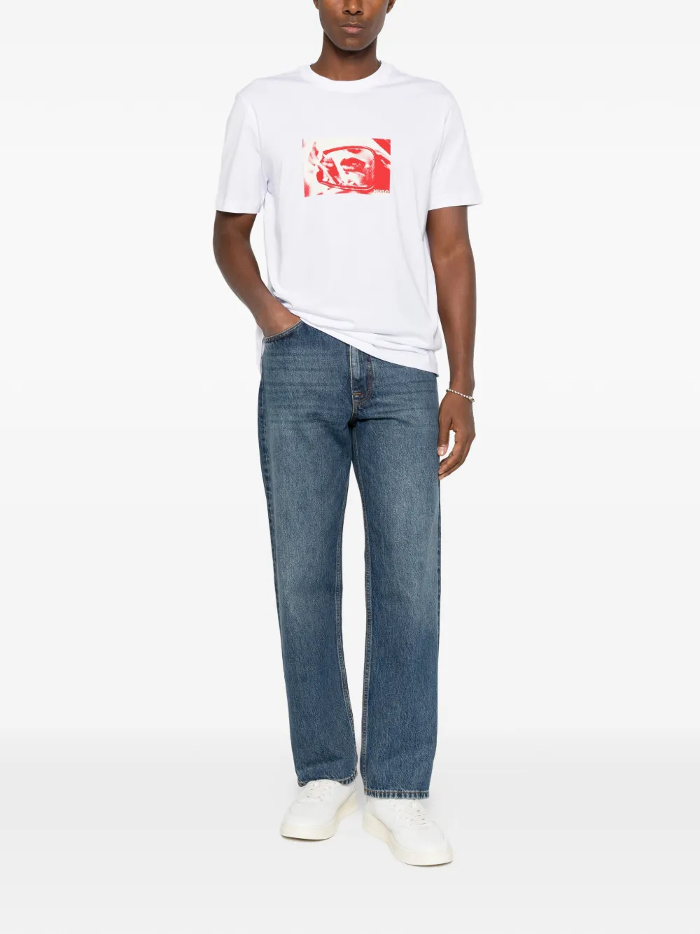HUGO graphic-print T-shirt Wit