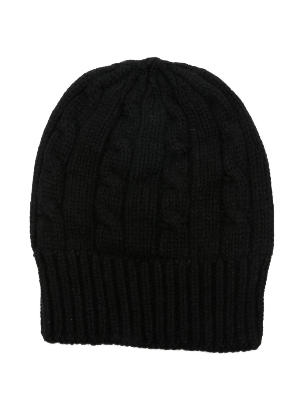 Cenere Cable-knit Beanie Hat In Black