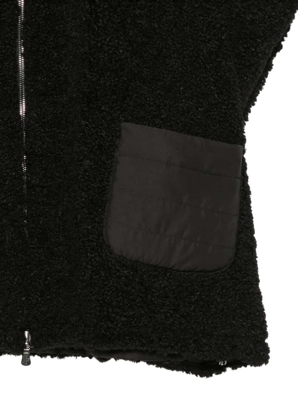 Le Tricot Perugia reversible bouclé zip-up gilet Zwart