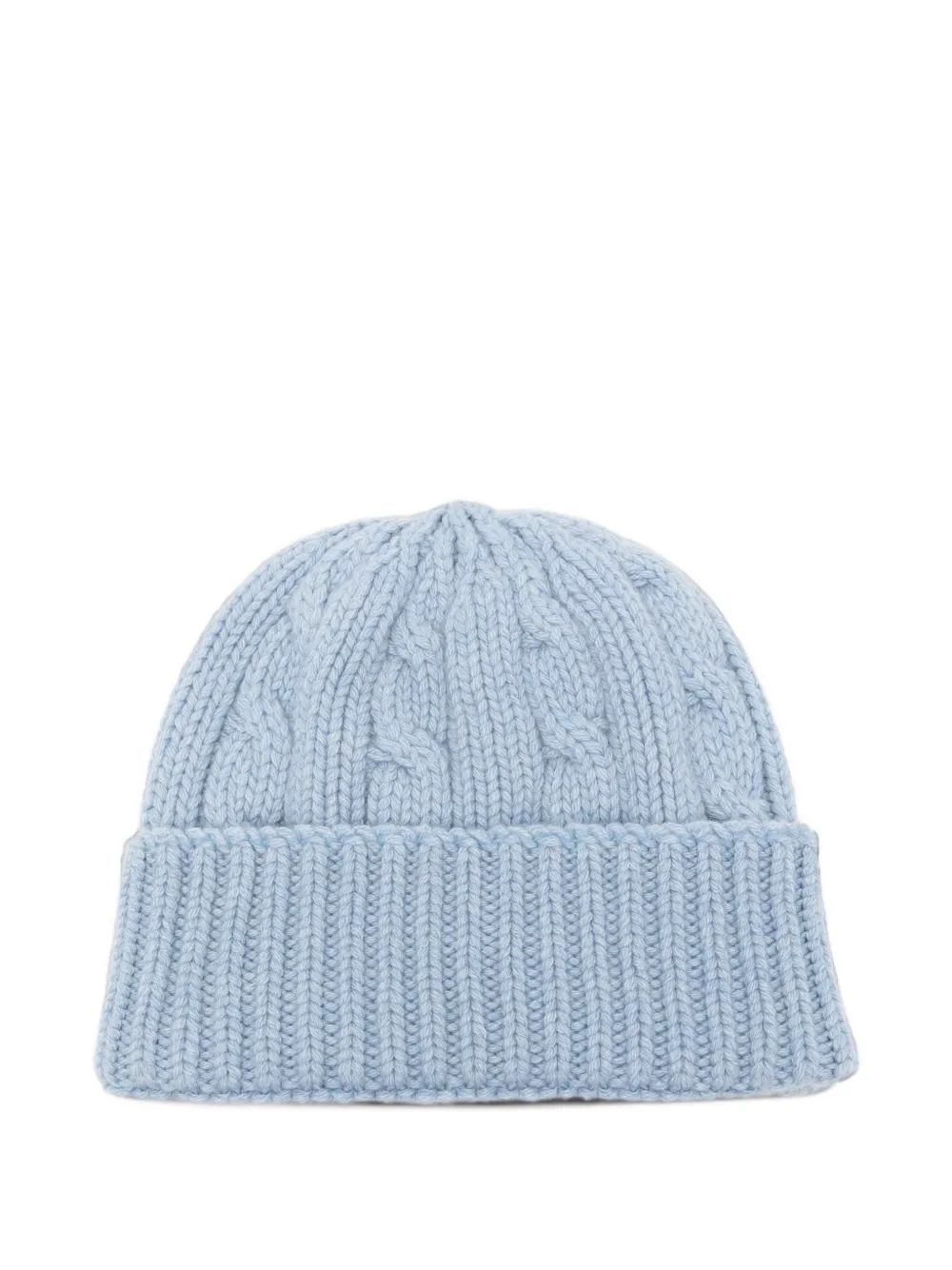 Cenere GB cable-knit turn-up beanie hat - Bleu Cenere GB cable-knit turn-up beanie hat - Bleu