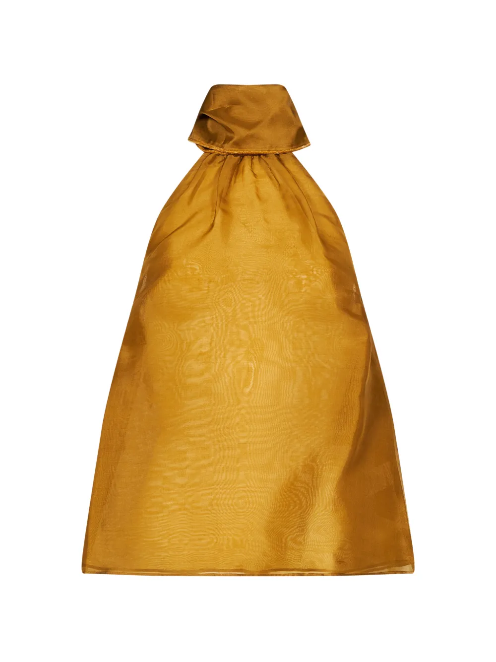 Retrofete halterneck sheer-finish top Geel