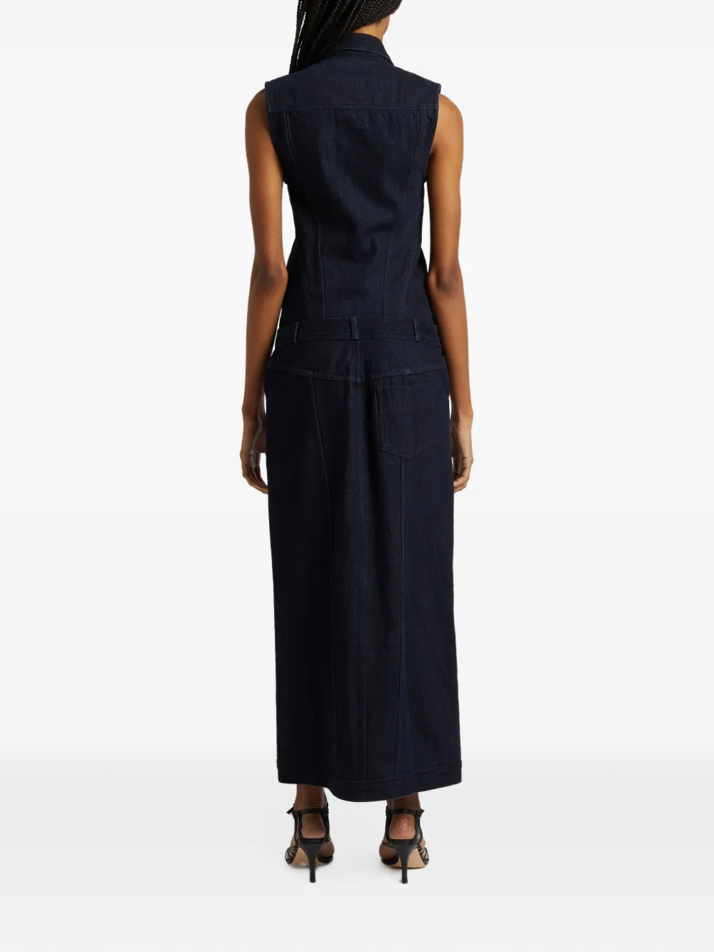 Christopher Esber Denim maxi-jurk met draaislot Blauw