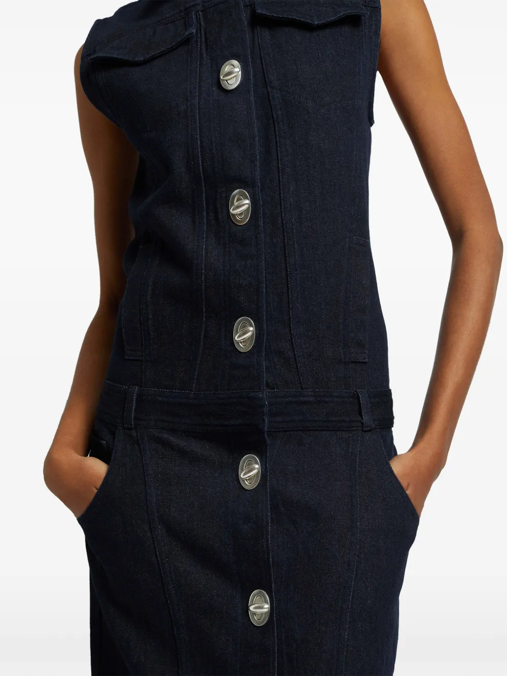 Christopher Esber Denim maxi-jurk met draaislot Blauw
