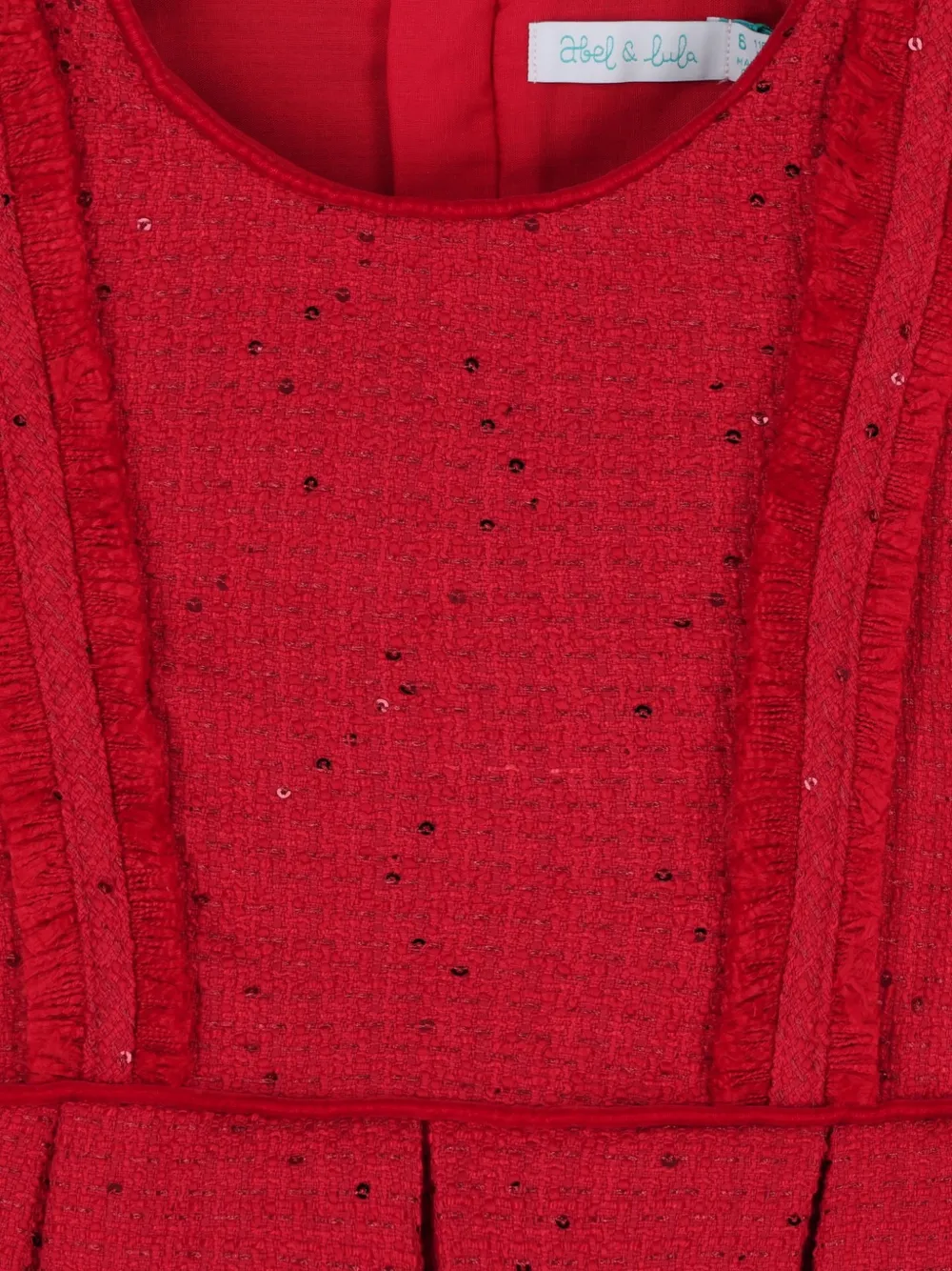 Abel & Lula sequin-embellished tweed dress Rood