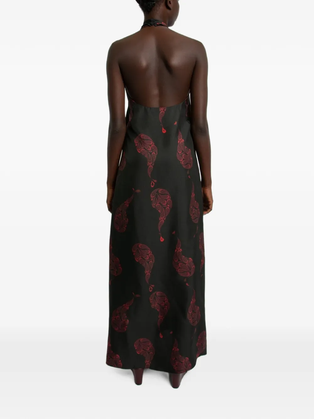 Christopher Esber Jurk met gedraaid detail en paisley-print Zwart