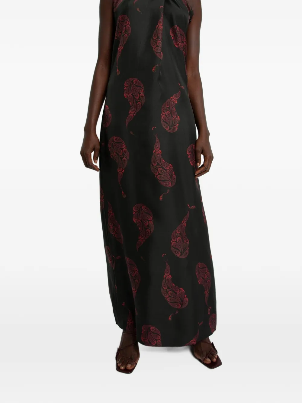 Christopher Esber Jurk met gedraaid detail en paisley-print Zwart