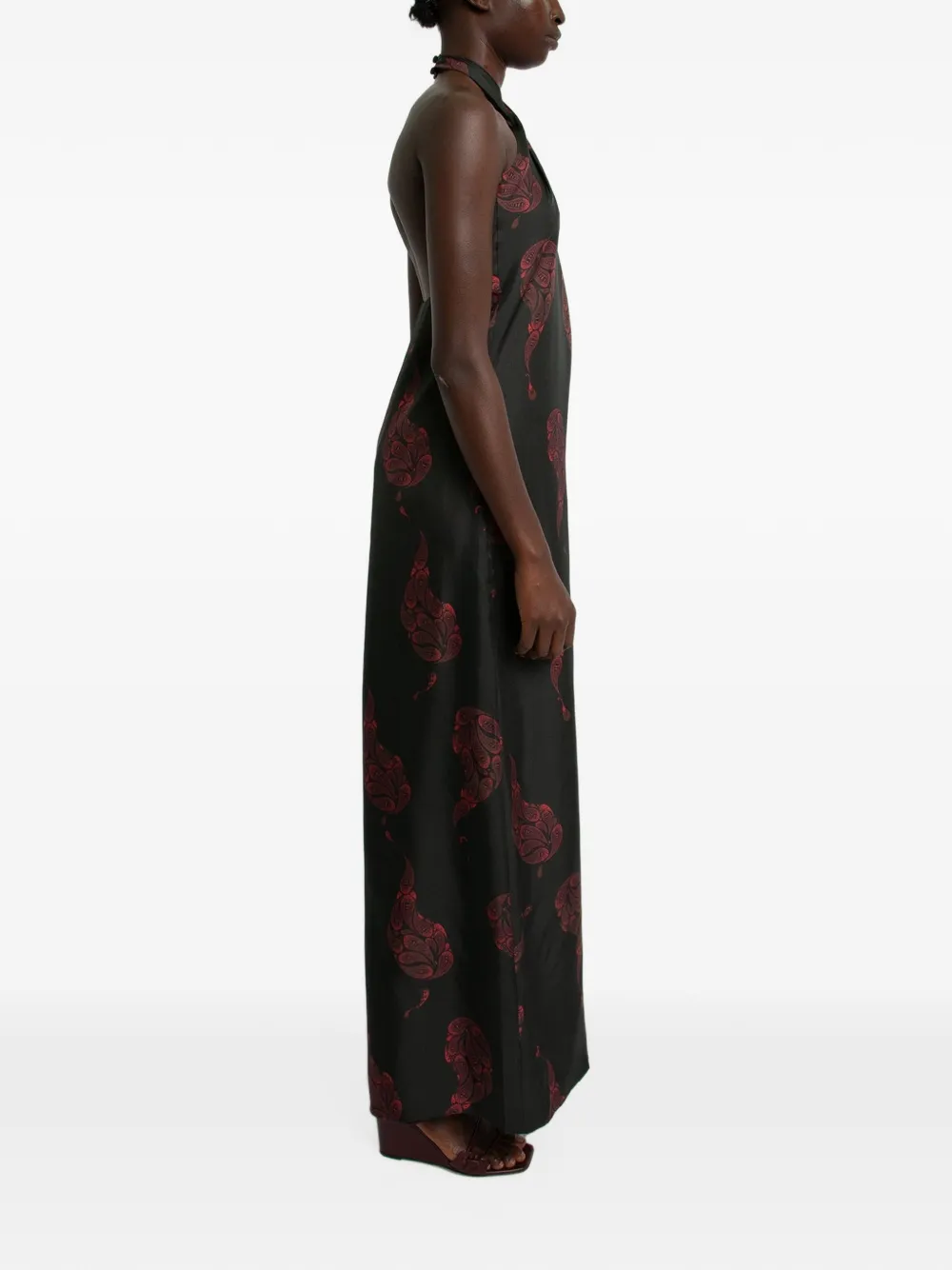 Christopher Esber Jurk met gedraaid detail en paisley-print Zwart