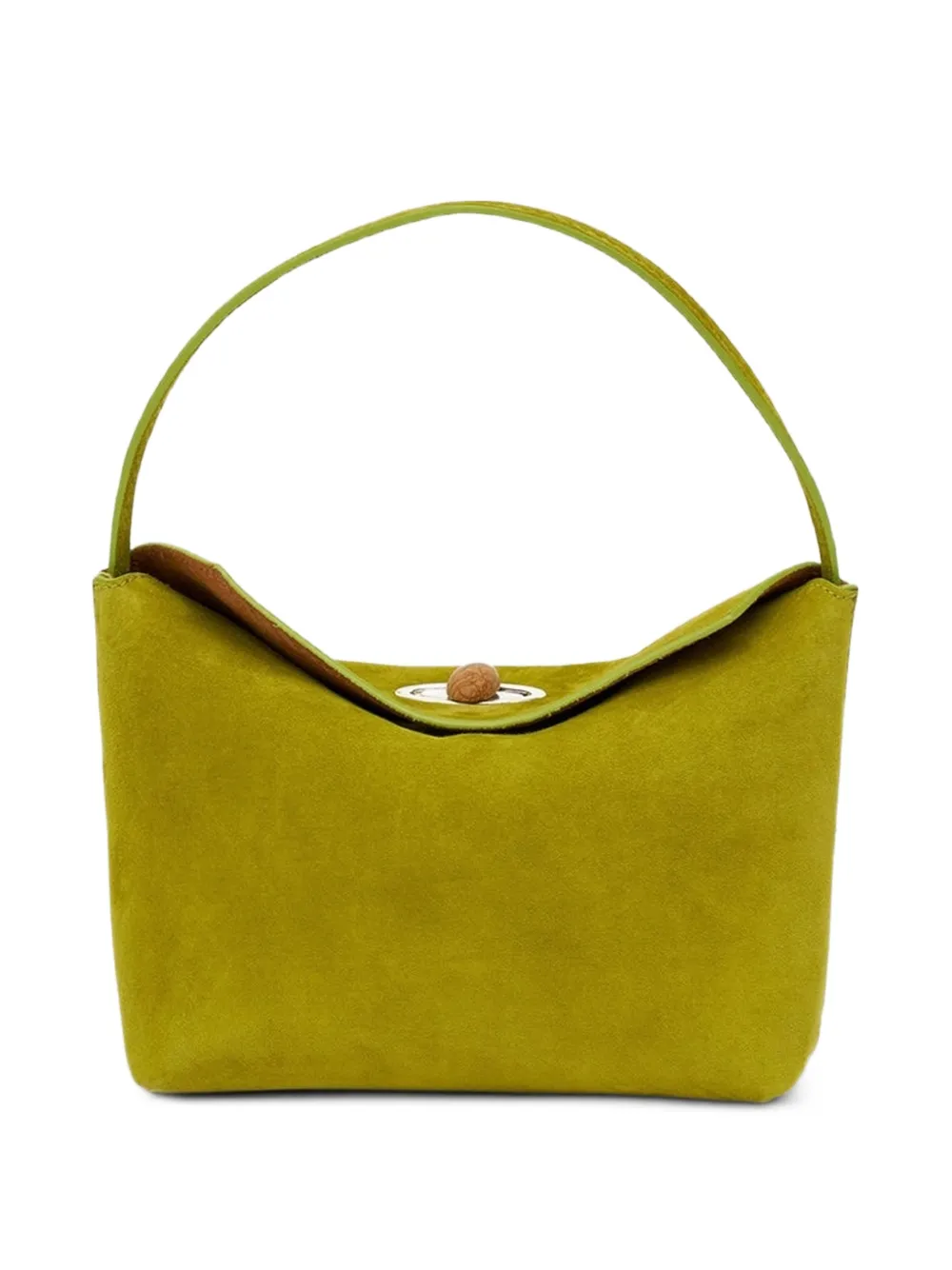 Christopher Esber mini Turnlock suede shoulder bag - Verde