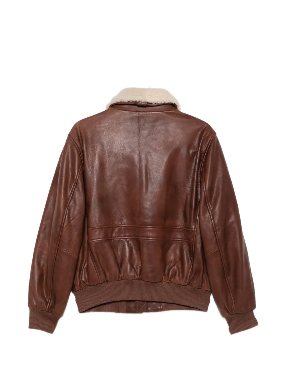 Tela shearling-collar leather jacket Bruin
