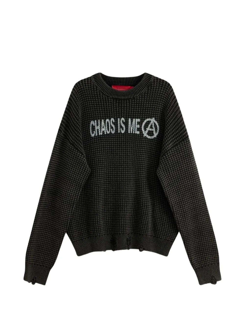ACUPUNCTURE 1993 distressed waffle-knit sweater - Gris