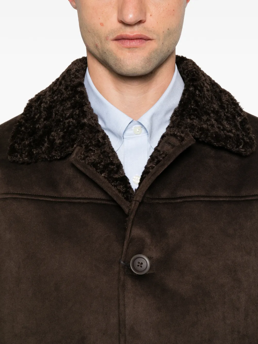 Herno faux-suede coat Bruin