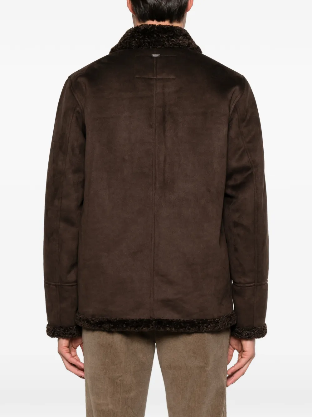 Herno faux-suede coat Bruin