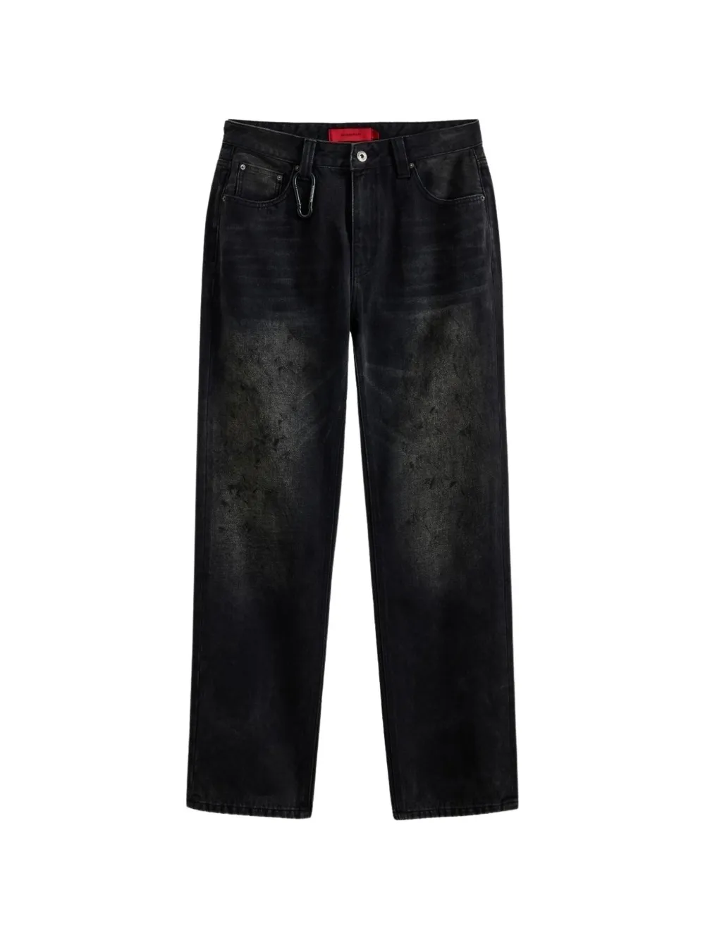 ACUPUNCTURE 1993 coated-wash carabiner jeans - Noir