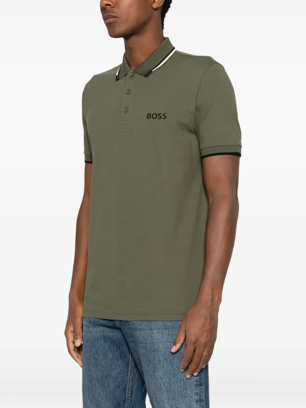 BOSS Poloshirt met logoprint Groen