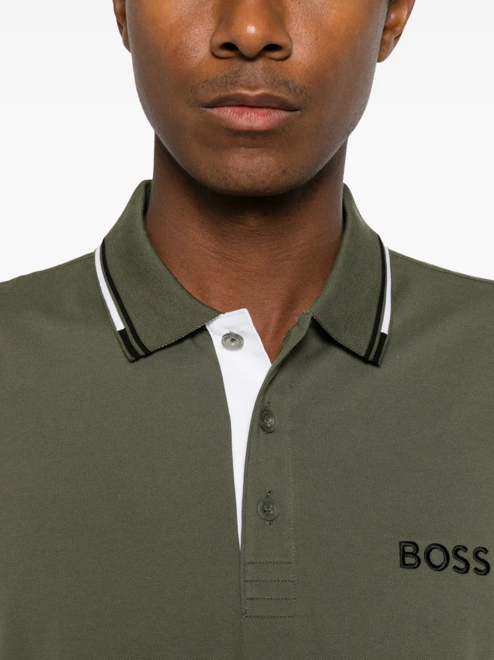 BOSS Poloshirt met logoprint Groen