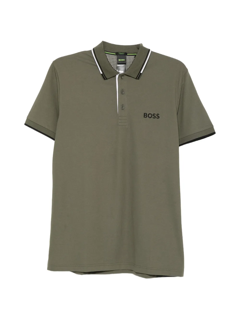 BOSS logo-print polo shirt - Grün