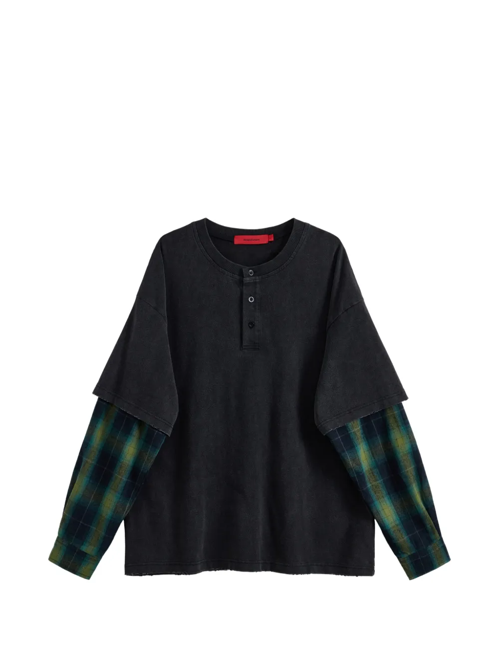 ACUPUNCTURE 1993 layered-sleeve cotton T-shirt - Noir