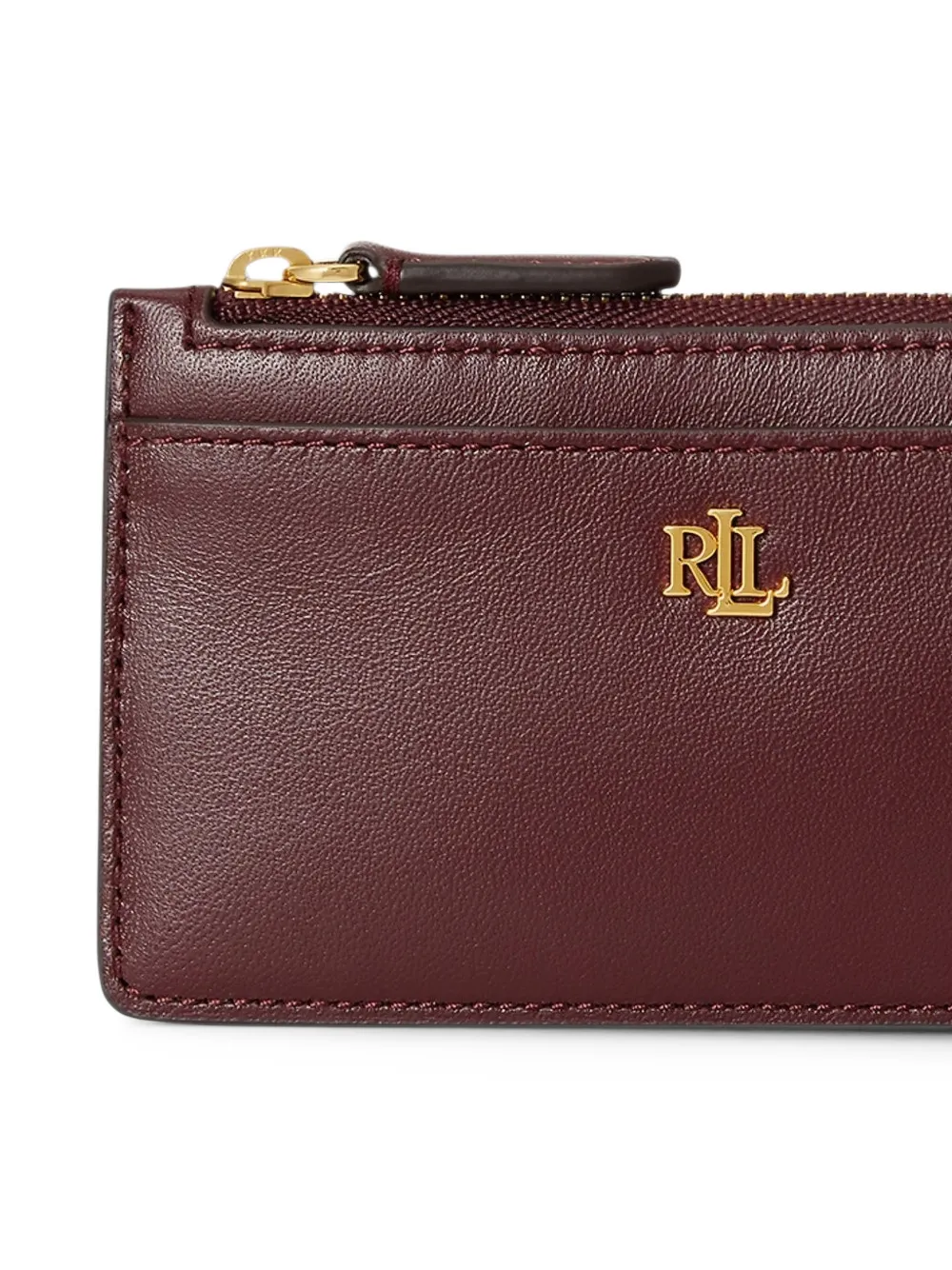 Lauren Ralph Lauren LRL kalfsleren pasjeshouder met logo Rood