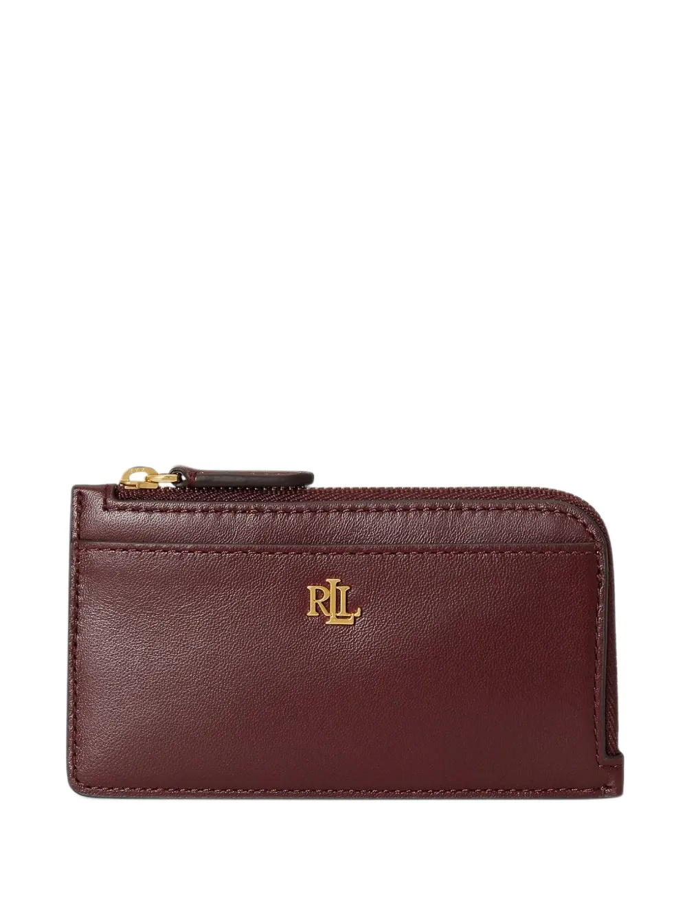 Lauren Ralph Lauren LRL logo calf leather card holder - Rot