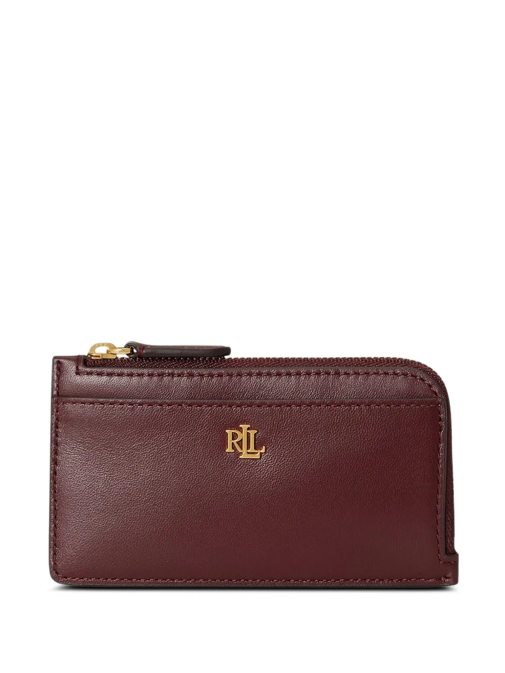 Lauren Ralph Lauren LRL kalfsleren pasjeshouder met logo Rood