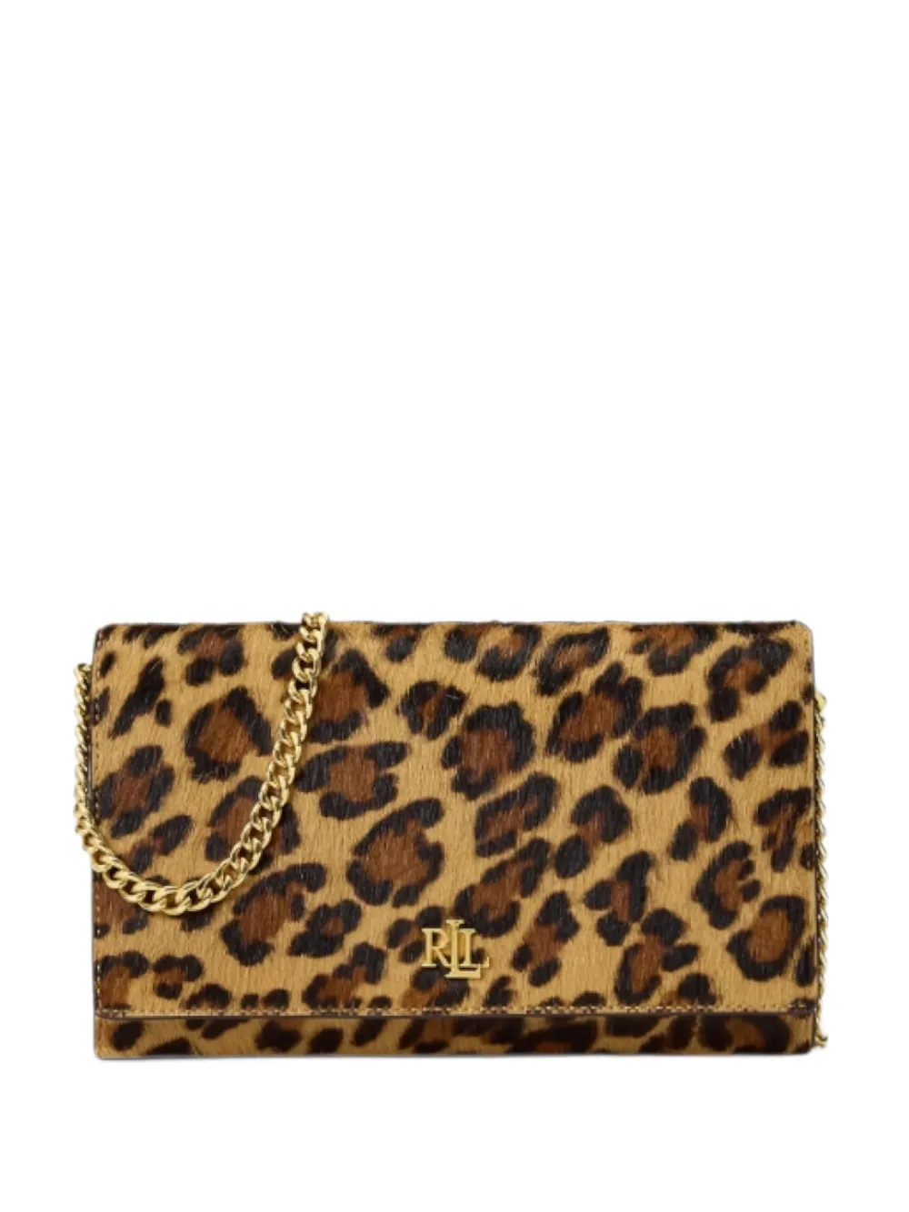 Lauren Ralph Lauren medium Adair II leopard-print crossbody bag - Nude
